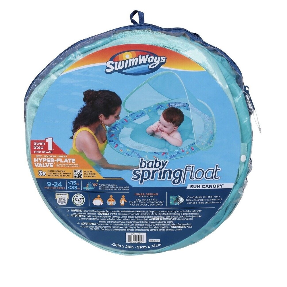 NEW SwimWays Infant and Baby Spring Water Float - Blue